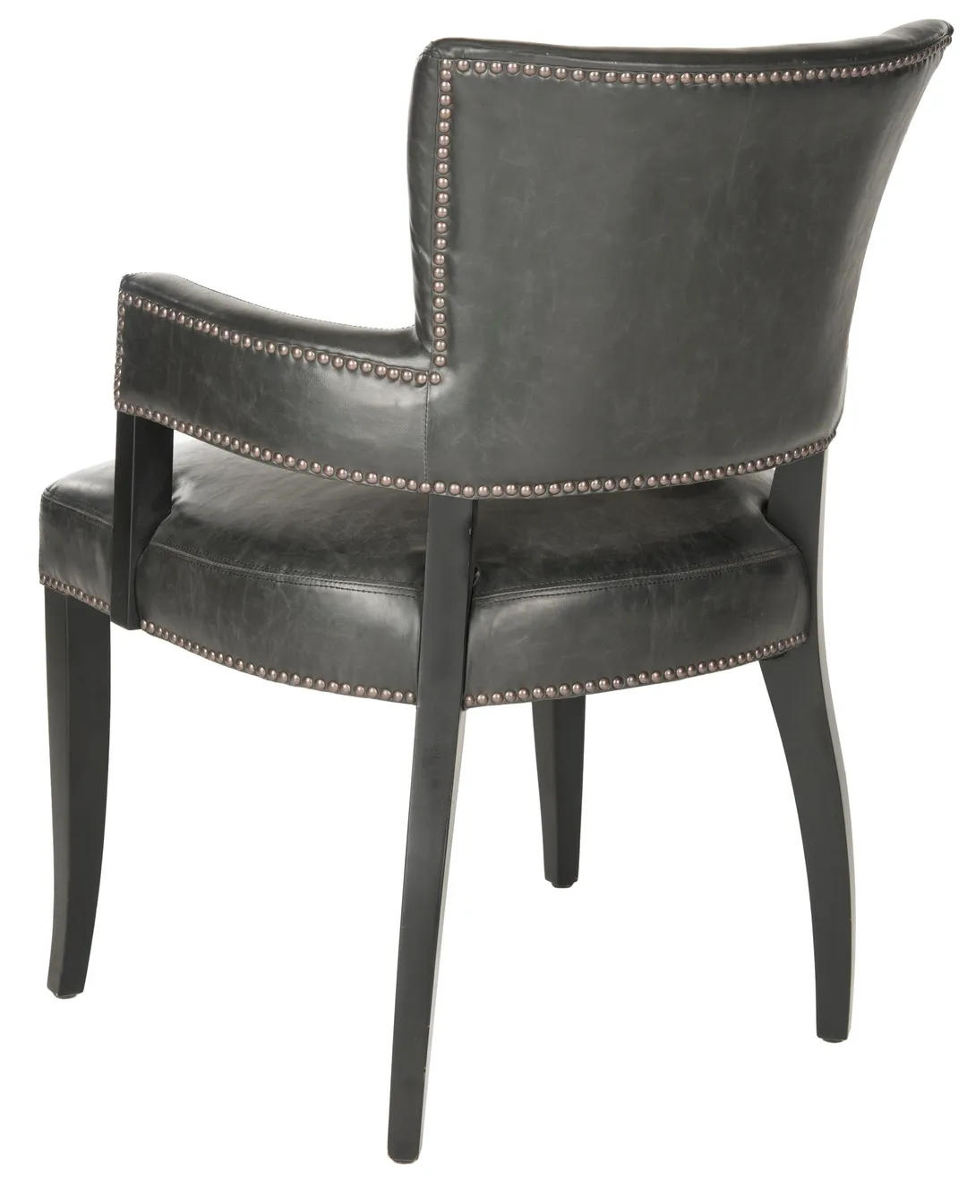 Safavieh Desa Contemporary/Modern Faux Leather Upholstered Side Chair with Wood Frame, Antique Brown (23.6 in W x 26.4 in D x 35.4 in H), photo 3 of 4