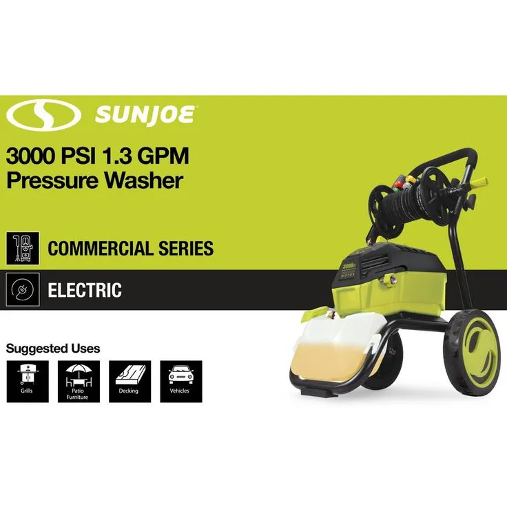 Sun Joe 3000 PSI MAX 1.30 GPM 14.5 Amp High Performance Electric Pressure Washer with Hose Reel, photo 4 of 5