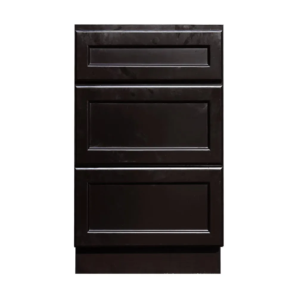Newport Ready to Assemble 18x34.5x24 in. Base Cabinet with 3-Drawers in Dark Espresso, photo 5 of 5