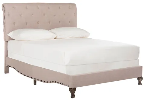 Hathaway Taupe Full Upholstered Bed, 88 wide · 59 deep · 52.3 high in