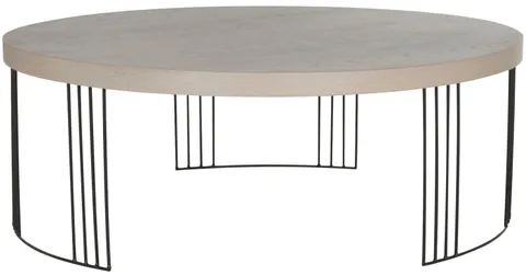 Keelin Gray Wood Coffee Table, 37.4-in Round