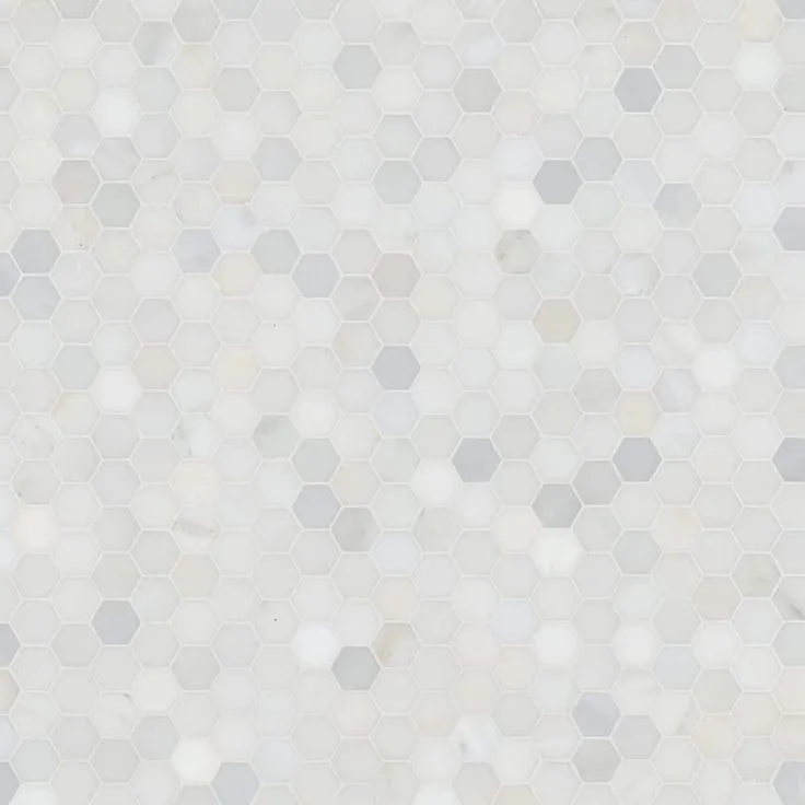 MSI Greecian White Hexagon 12 in. x 11.75 in. x 10mm Polished Marble Mesh-Mounted Mosaic Tile (9.8 sq. ft. / case), photo 3 of 8
