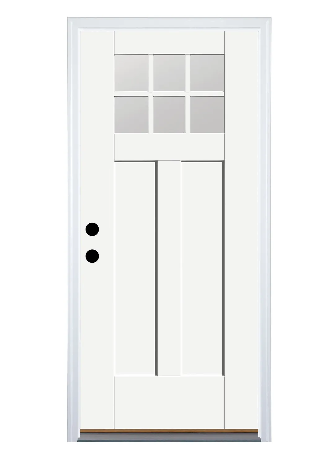 Therma-Tru Benchmark Doors 32-in x 80-in Fiberglass Craftsman Right-Hand Inswing Ready to Paint Unfinished Prehung Single Front Door with Brickmould, photo 2 of 9