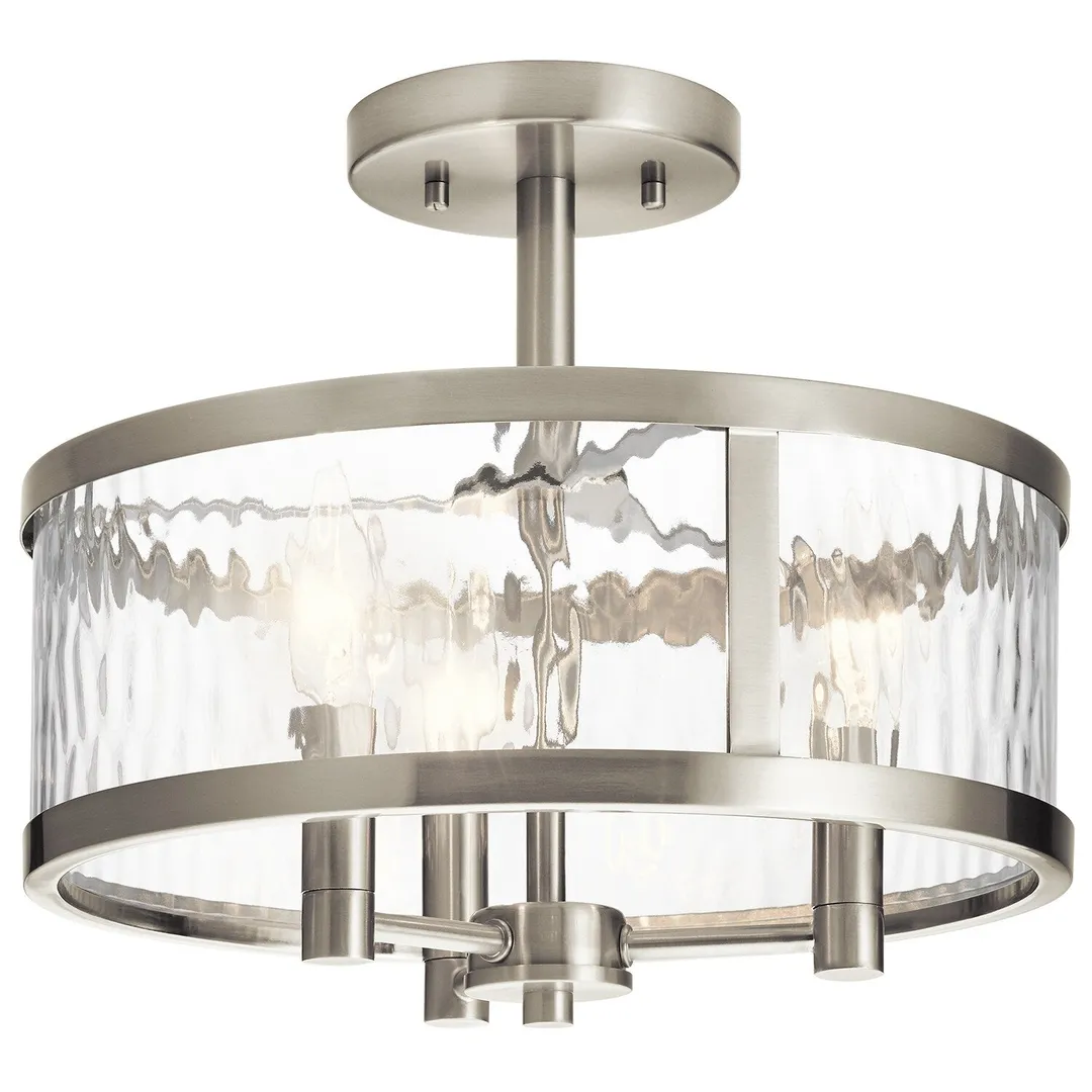 Kichler Marita 13-in Brushed Nickel Coastal Incandescent Semi-Flush Mount Light, photo 9 of 14