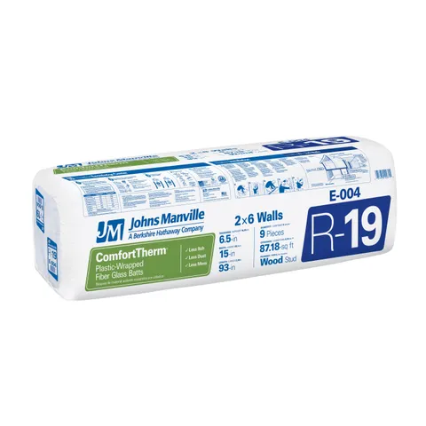 (Johns Manville) ComfortTherm R-19 Encapsulated Fiberglass Batt Insulation