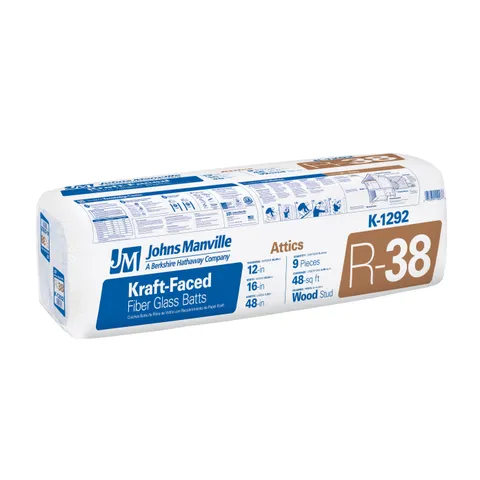 R-38 Kraft-Faced Fiberglass Batt Insulation