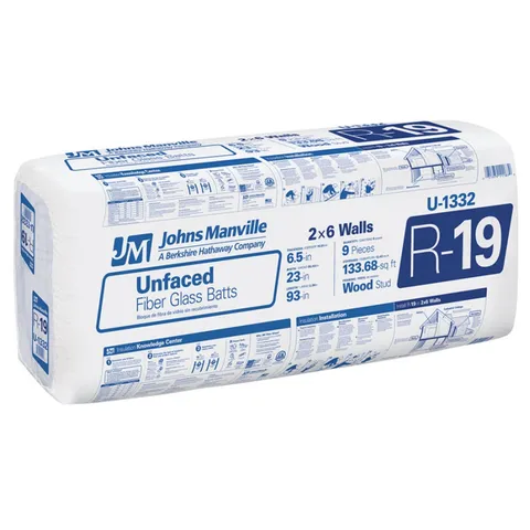 R-19 Unfaced Fiberglass Batt Wall Insulation
