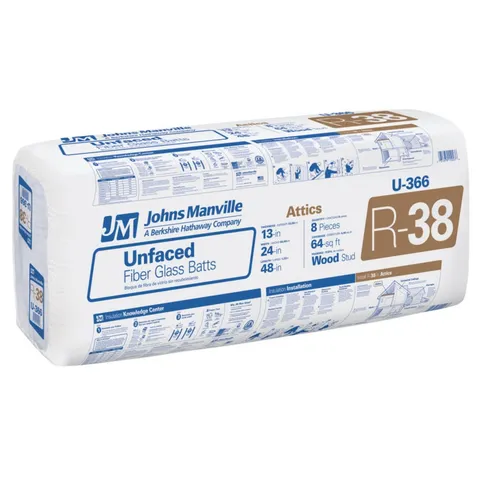 R-38 Unfaced Fiberglass Batt Insulation
