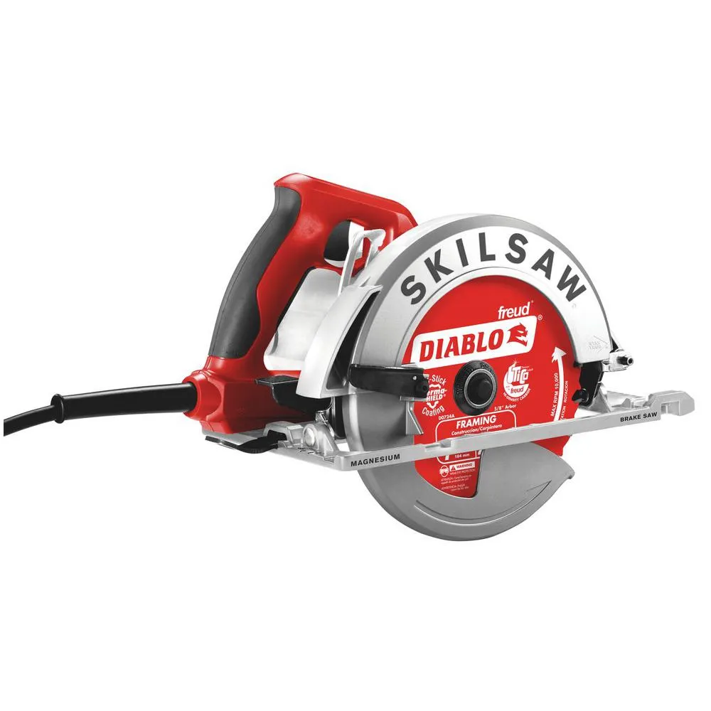 SKILSAW 7-1/4 in. 15 Amp Corded Electric Magnesium Side Winder Circular Saw with Brake with 24-Tooth Diablo Carbide Blade, photo 2 of 7