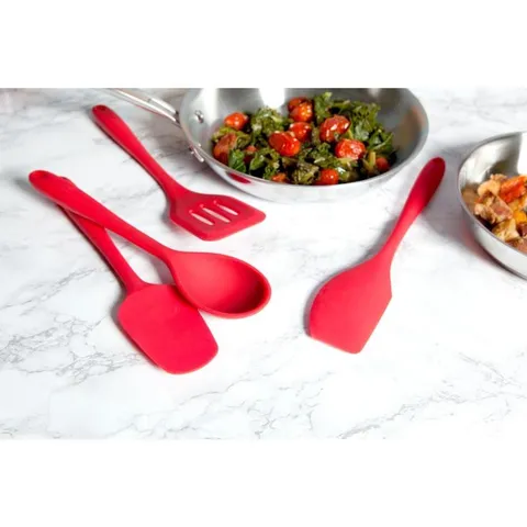 Essential Silicone Red Utensils (Set of 4)