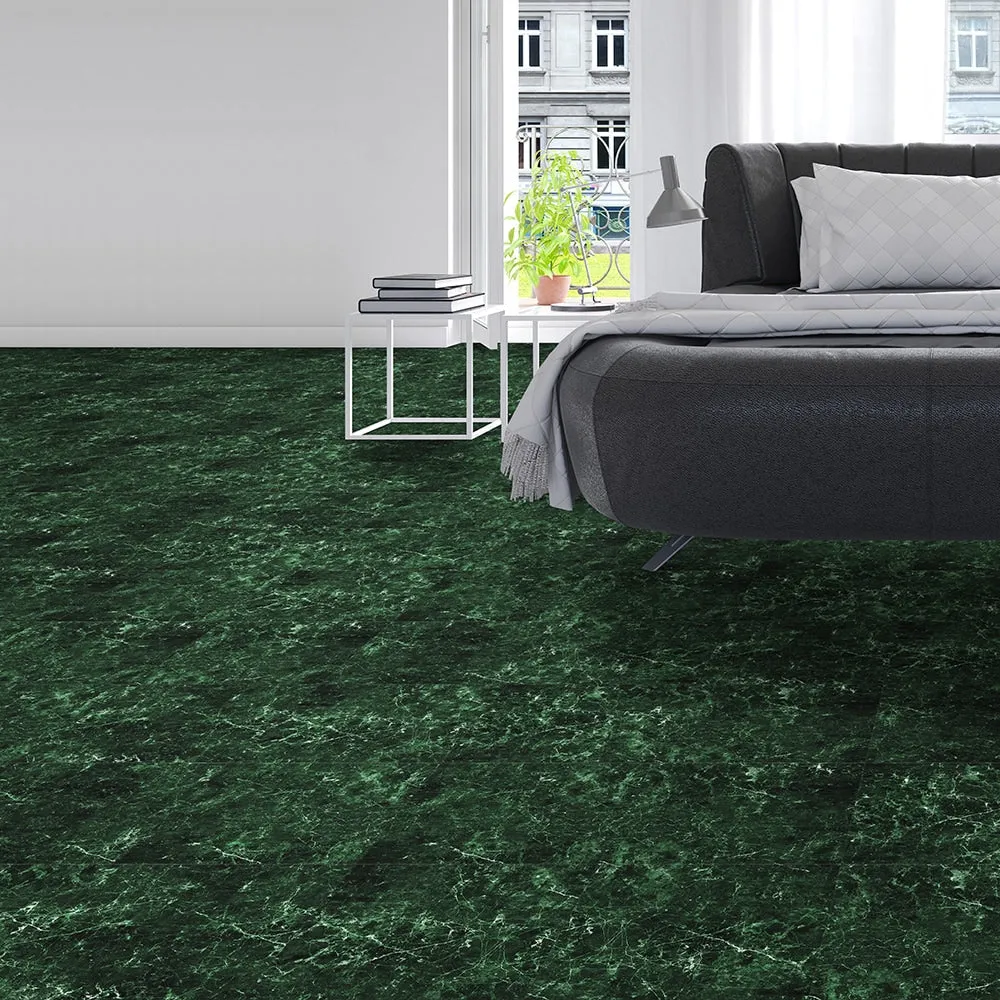 Perfection Floor Tile Gemstone Collection Emerald Marble/Satin 20-in x 20-in Water-Resistant Interlocking Luxury Vinyl Tile Flooring, 16.7-sq ft Carton, photo 2 of 4