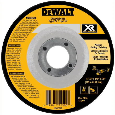 XR Ceramic 4.5-in 24-Grit Type 27 Grinding Wheel, 7/8-in Arbor