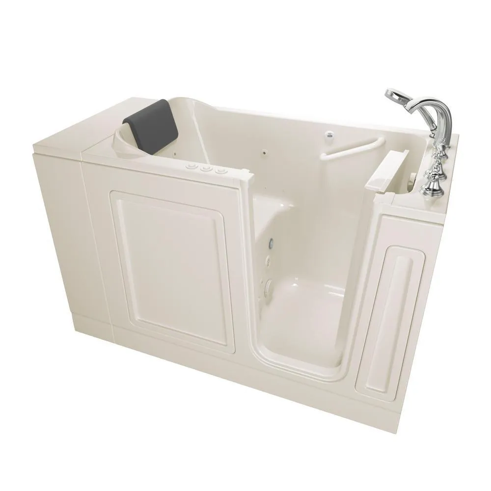 Acrylic Luxury 48 in. x 28 in. Left Hand Walk-In Whirlpool and Air Bathtub in Linen, photo 14 of 15