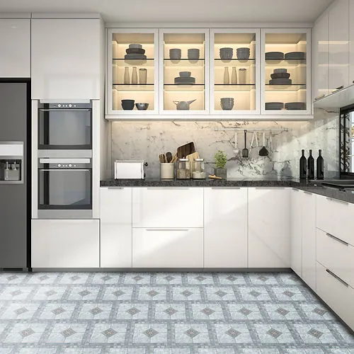 Achim Portfolio Blue Diamond 12-in x 12-in Peel and Stick Vinyl Tile Flooring (9-sq ft), photo 2 of 2