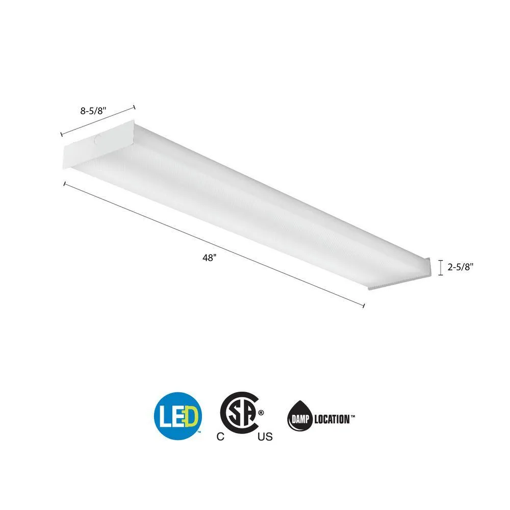 Contractor Select SBL4 Series 4 ft. Dimmable 4000K Cool White Integrated 3994 Lumen LED Square-Basket Wraparound, photo 3 of 4