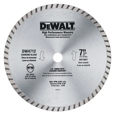 7-in High Performance Diamond Masonry Blade, Continuous Rim (DW4712)