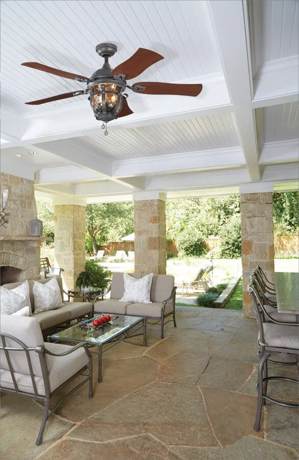Harbor Breeze Lake Placido 52-in Black Iron Indoor/Outdoor Ceiling Fan with Light, 5-Blade, Incandescent, photo 16 of 18