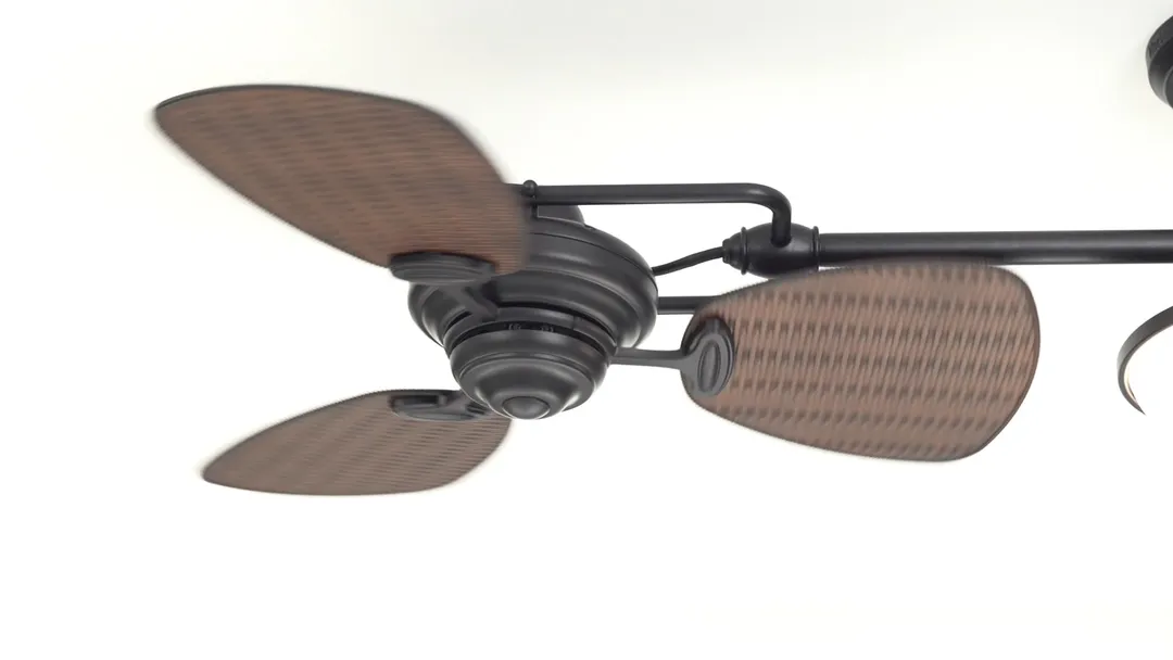Harbor Breeze Twin Breeze II 74-in Oil-Rubbed Bronze Incandescent Indoor/Outdoor Ceiling Fan with Light (6-Blade), photo 18 of 18