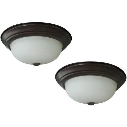 Project Source 2-Pack 13-in Bronze Transitional Integrated LED Flush Mount Ceiling Light, ENERGY STAR, photo 2 of 7