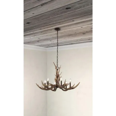 Fallow Ridge 6-Light Bronze Rustic Chandelier