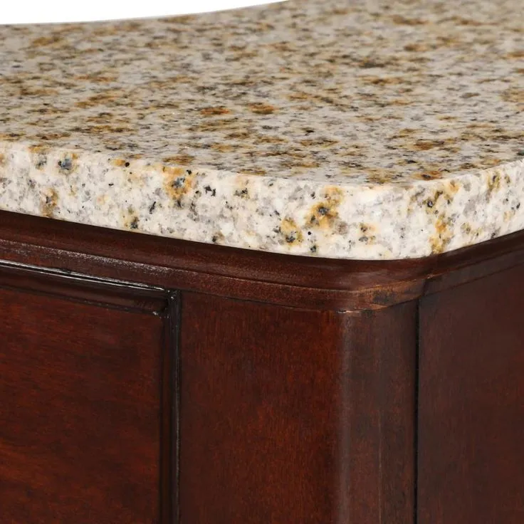 Terryn 31 in. W x 35 in. H x 20 in. D Vanity in Cherry with Granite Vanity Top in Beige with White Basin, photo 3 of 7