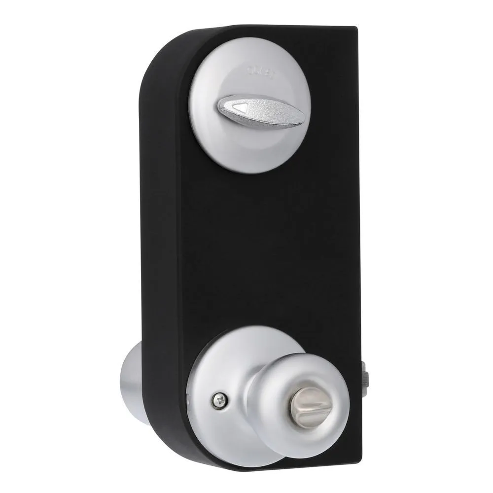 Kwikset Tylo Satin Chrome Entry Door Knob and Single Cylinder Deadbolt Combo Pack, photo 2 of 8