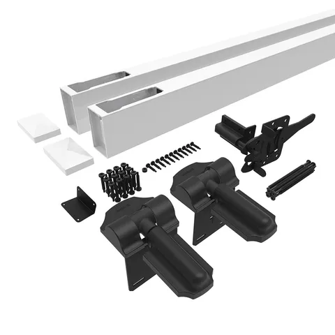Emblem Adjustable Vinyl Flat-top Fence Gate Kit