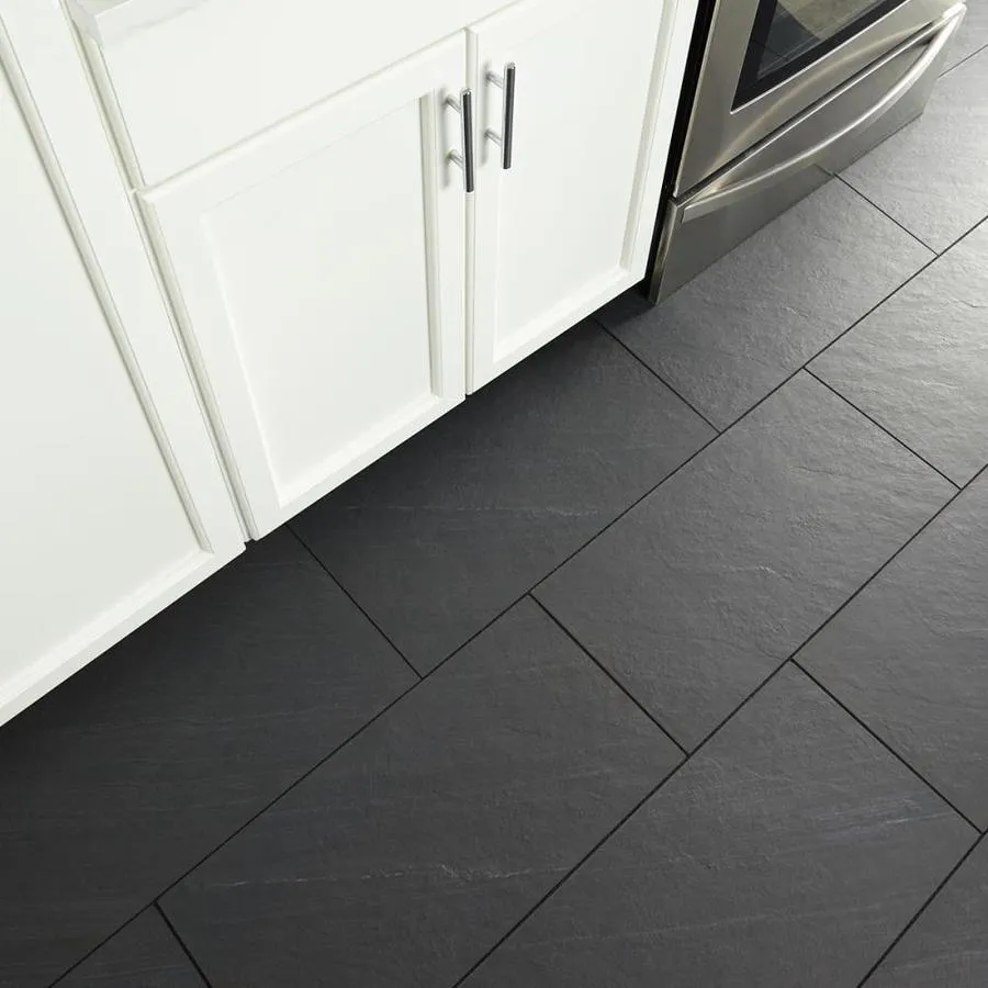 American Olean Carbon Mist Slate 12-in x 24-in Glazed Porcelain Stone Look Floor and Wall Tile, photo 3 of 14