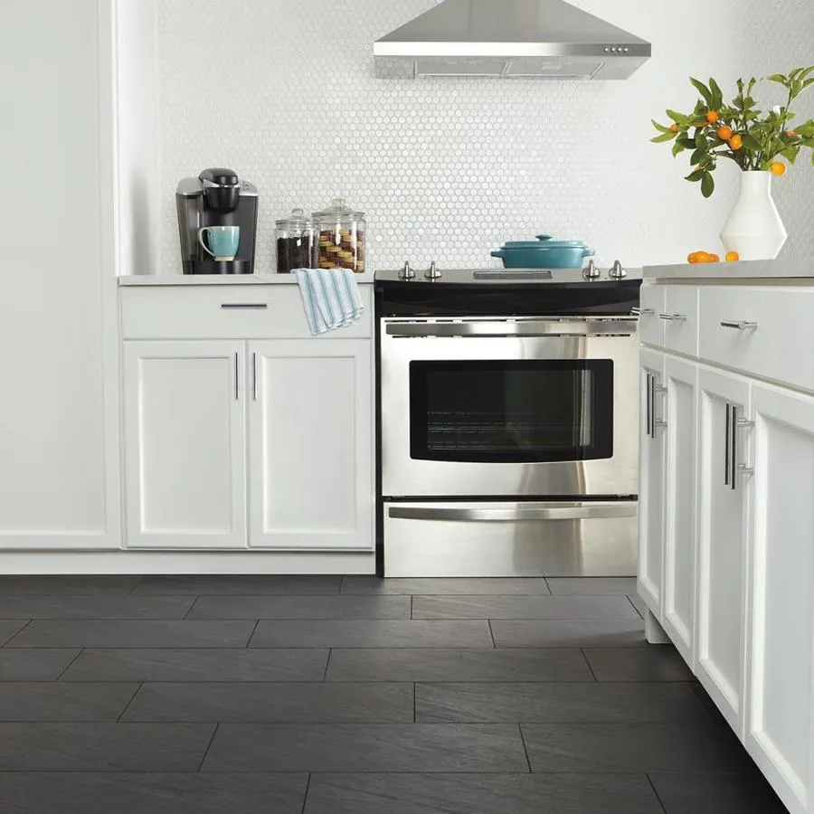 American Olean Carbon Mist Slate 12-in x 24-in Glazed Porcelain Stone Look Floor and Wall Tile, photo 2 of 14