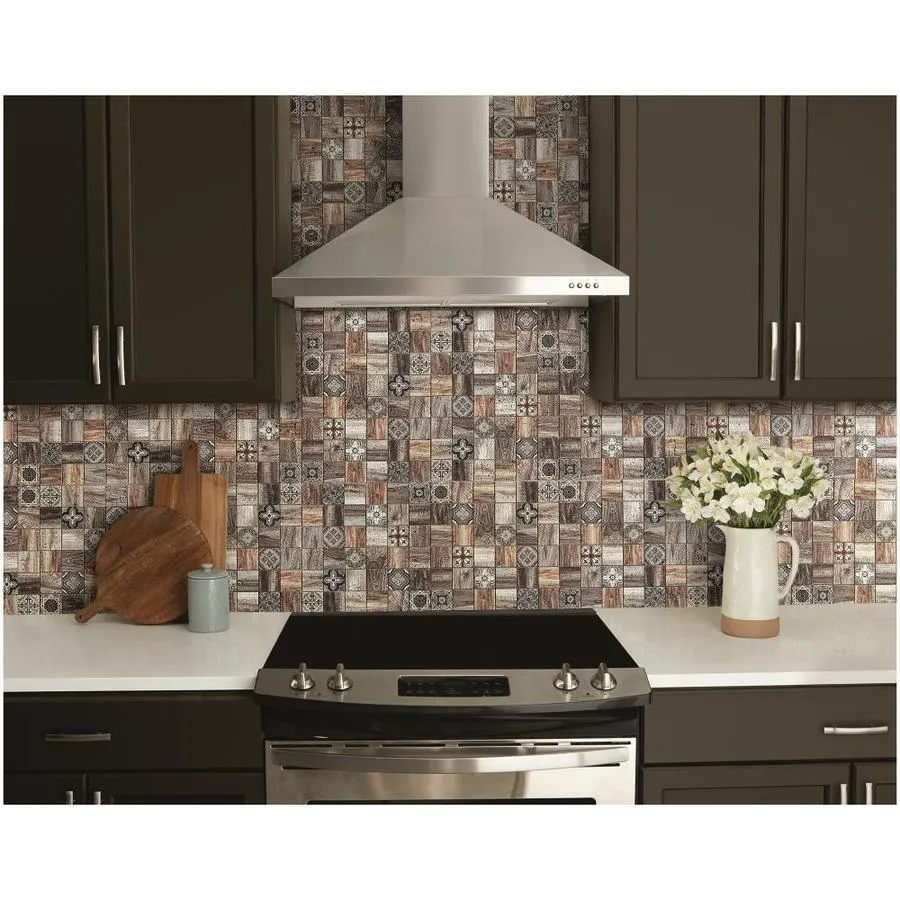 American Olean Genuine Stone Moroccan Natural Travertine Mosaic Wall Tile, 11 in x 11 in, photo 2 of 12
