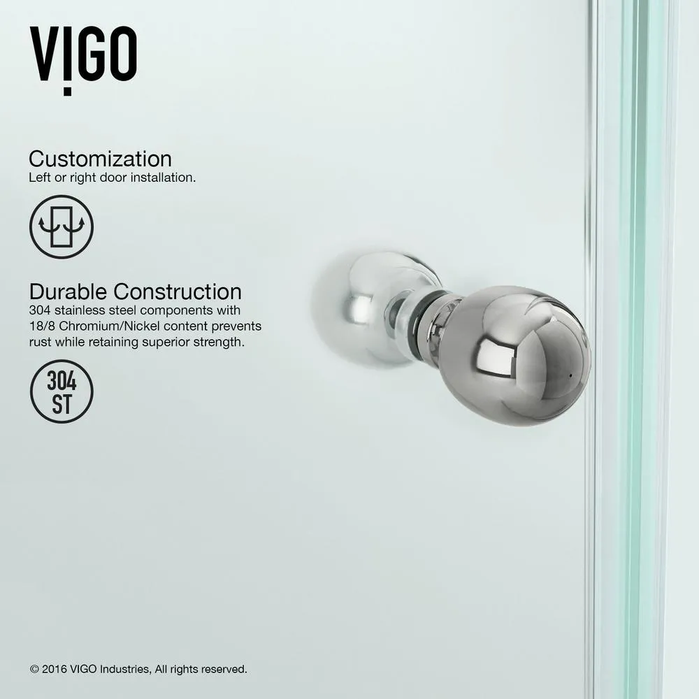 Verona 36.125 in. x 73.375 in. Frameless Neo-Angle Hinged Corner Shower Enclosure in Chrome with Clear Glass, photo 5 of 10
