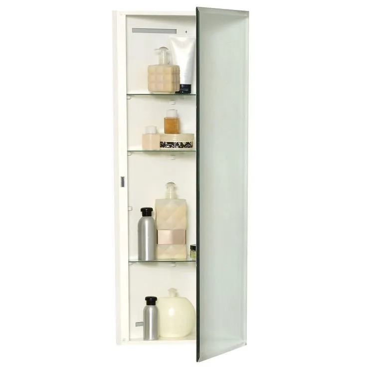 Zenith 14-1/4 in. W x 36 in. H Corner Over the Mirror Surface-Mount Medicine Cabinet in Beveled Frameless Mirror Glass, photo 3 of 4