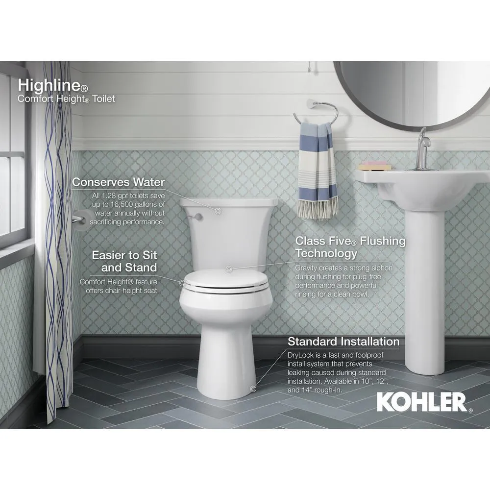 Highline 2-piece 1.28 GPF Single Flush Elongated Toilet in Biscuit, Seat Not Included, photo 3 of 6