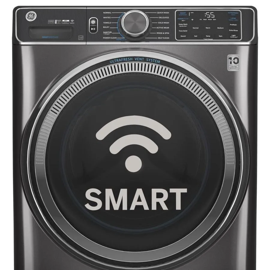 GE UltraFresh Vent System 5-cu ft Stackable Steam Cycle Front-Load Washer (Diamond Gray) ENERGY STAR, photo 15 of 22