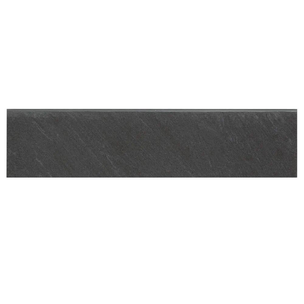 American Olean Carbon Mist Slate Porcelain Bullnose Tile, 3-in x 12-in (Actual 11.81-in x 2.87-in), photo 4 of 6