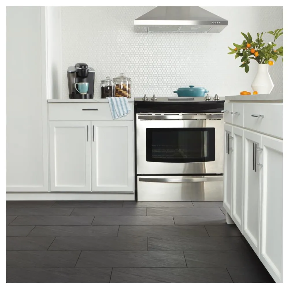 American Olean Carbon Mist Slate Porcelain Bullnose Tile, 3-in x 12-in (Actual 11.81-in x 2.87-in), photo 5 of 6