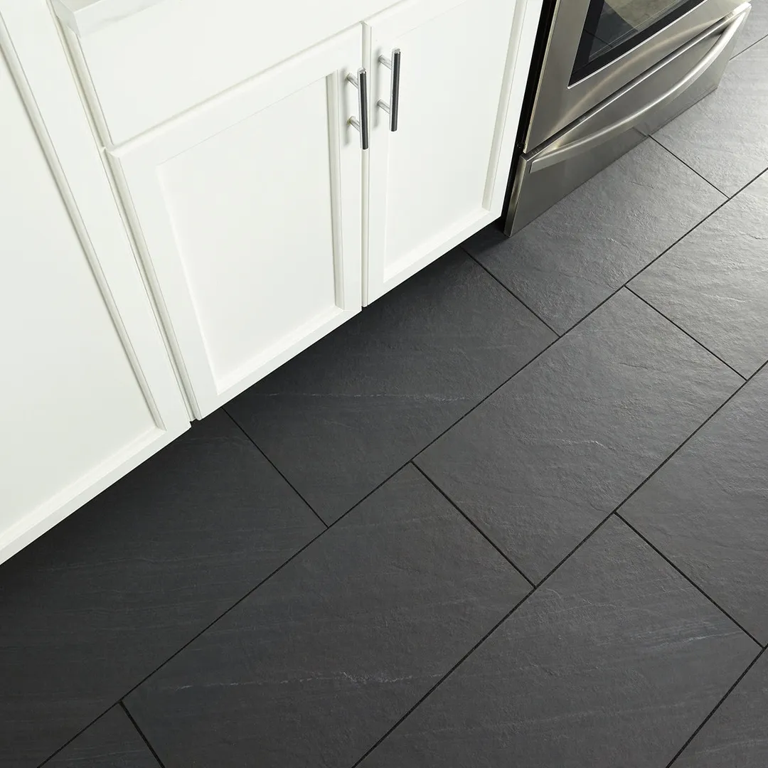 American Olean Carbon Mist Slate 12-in x 24-in Glazed Porcelain Stone Look Floor and Wall Tile, photo 10 of 14