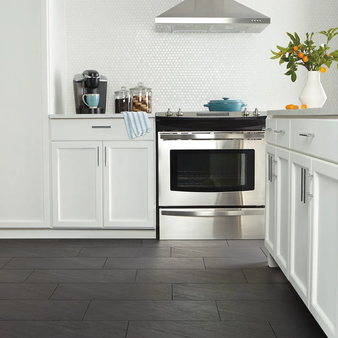 American Olean Carbon Mist Slate 12-in x 24-in Glazed Porcelain Stone Look Floor and Wall Tile, photo 11 of 14
