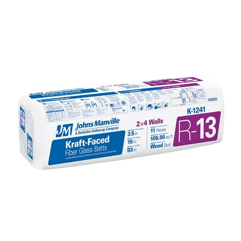 (JM) R-13 Kraft Faced Fiberglass Batt Insulation