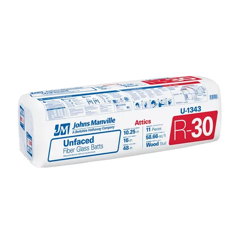 Johns Manville R-30 Unfaced Fiberglass Batt Insulation