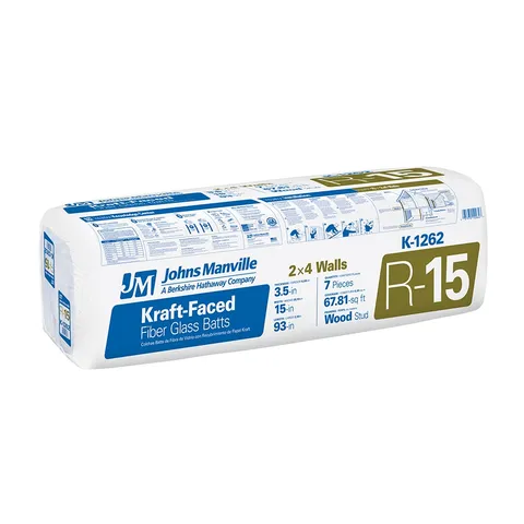 R-15 Kraft-Faced Fiberglass Batt Insulation