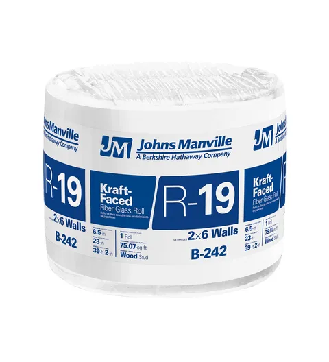 R-19 Kraft-Faced Fiberglass Roll Insulation
