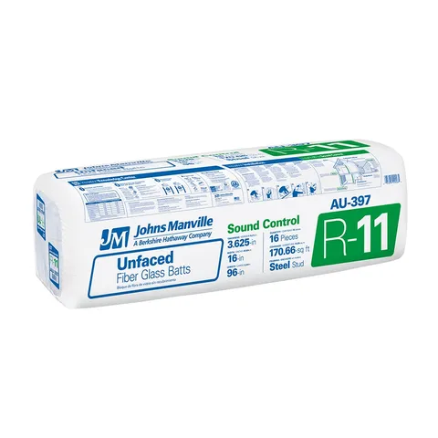 R-11 Unfaced Fiberglass Batt Insulation for Steel Studs