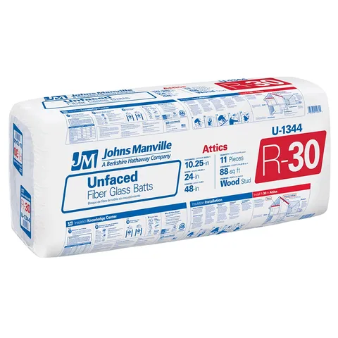 R-30 Unfaced Fiberglass Batt Insulation