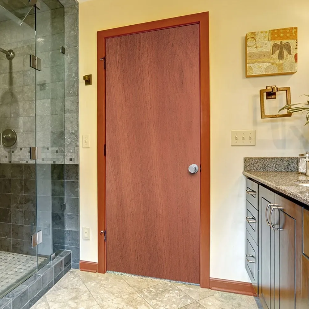 Masonite Traditional 30-in x 80-in Flush Hollow Core Unfinished Hardwood Veneer Right Hand Single Prehung Interior Door, photo 2 of 8