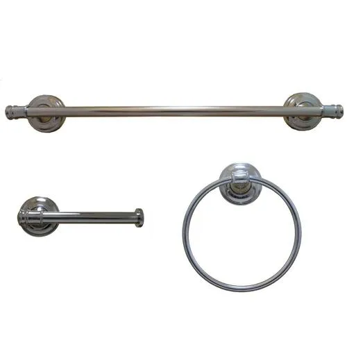 ARISTA 3-Piece Edgerton Chrome Decorative Bathroom Hardware Set, photo 2 of 3