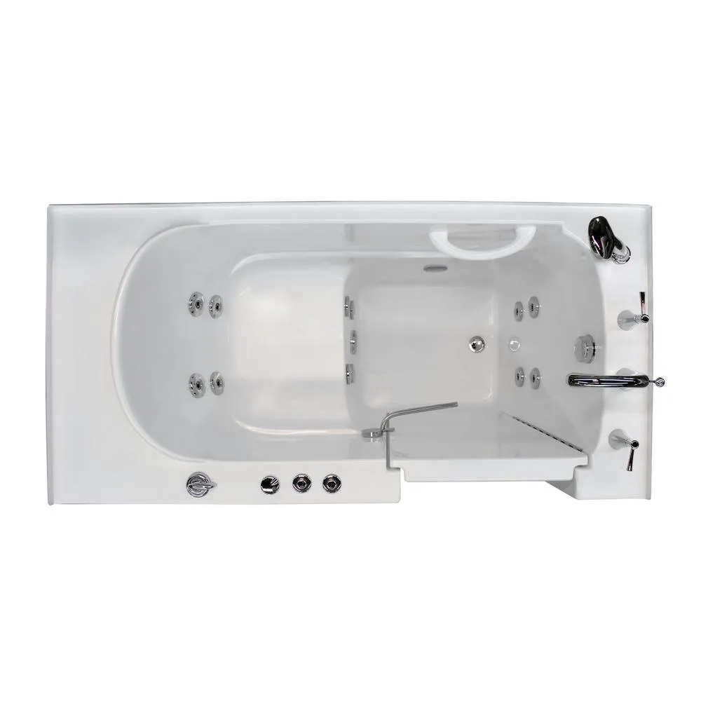 Universal Tubs Nova Heated 60 in. Walk-In Whirlpool Bathtub in White with 1.6 GPF Single Flush Toilet, photo 5 of 20