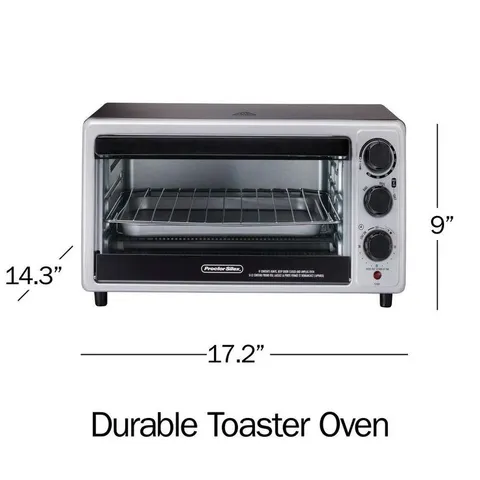 1500-Watt 6-Slice Silver Toaster Oven with Toast