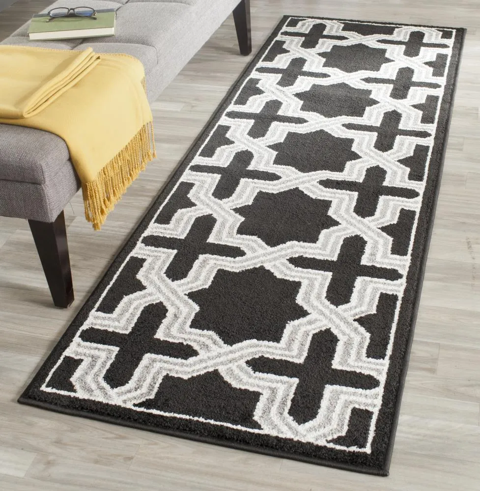 Safavieh Eden 2 x 7 Anthracite/Gray Indoor/Outdoor Geometric Runner, photo 2 of 4