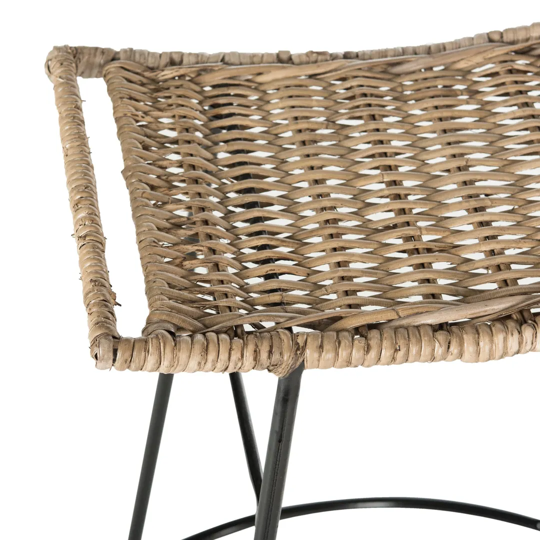 Safavieh Atara Gray 30-in Bar Height Rattan Bar Stools (Set of 2), photo 4 of 4